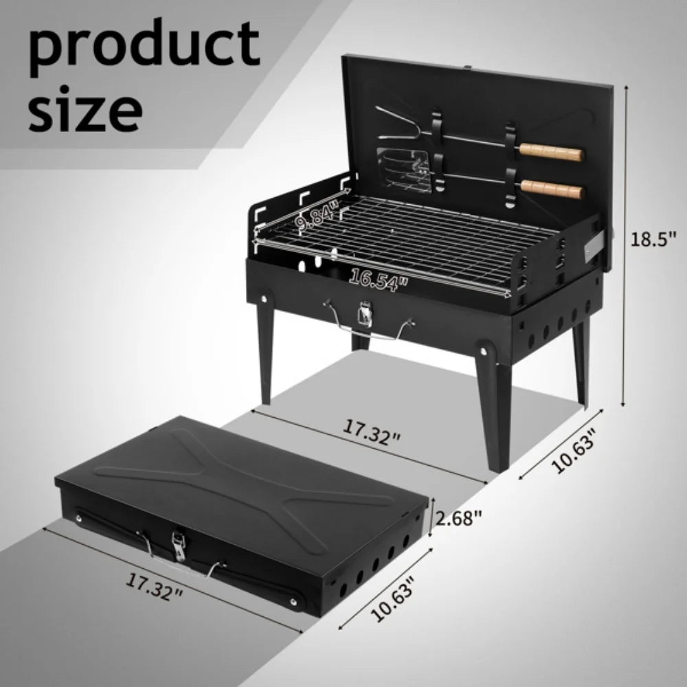 Portable & Foldable Charcoal Grill .