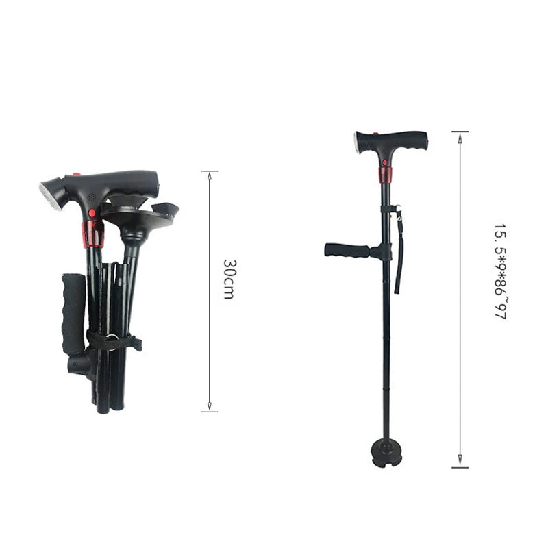 Collapsible telescopic folding cane .