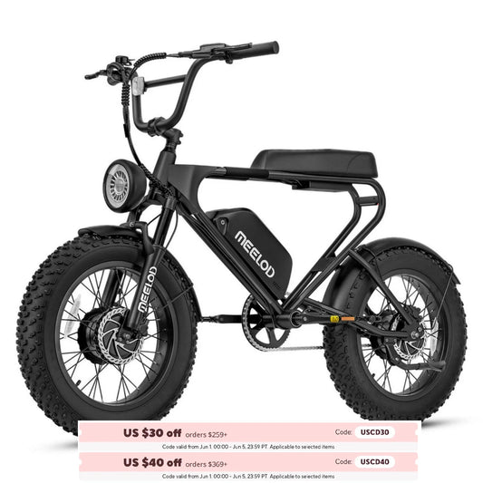 MEELOD DK200 20" Retro Moped Style Electric Bike .