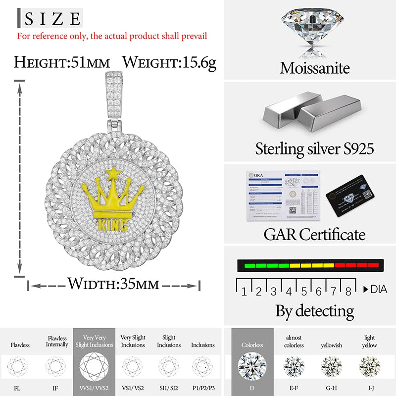 Classic Luminous Style Personalized Pendant with Necklace. (Silver 925 )