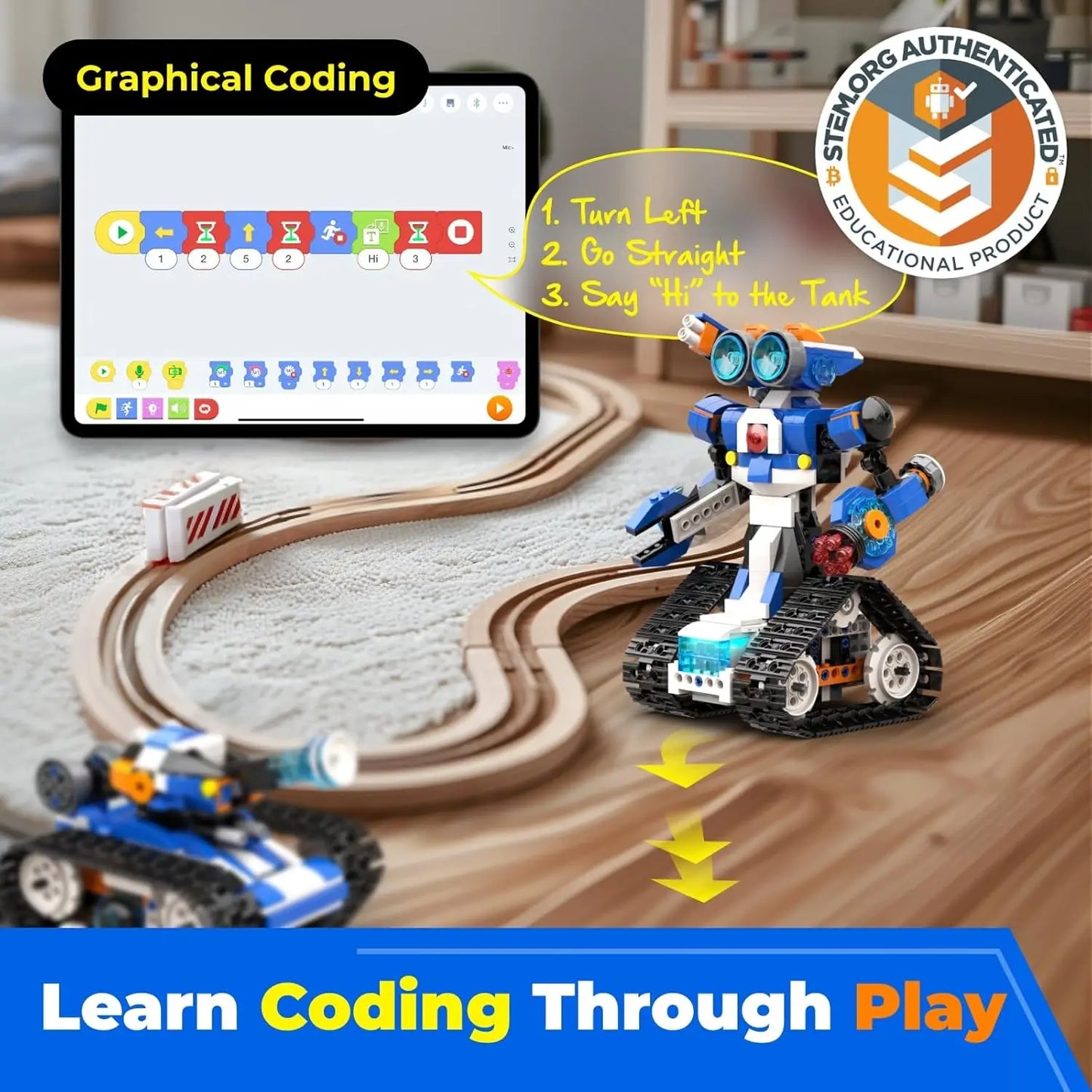 Apitor STEAM Robot Toy, 6-in-1 Robot Building Kit for Boys Age 8-12.