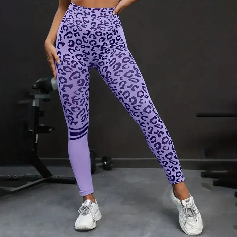 Leopard Print  Quick Drying Fitness Pants For Women.
