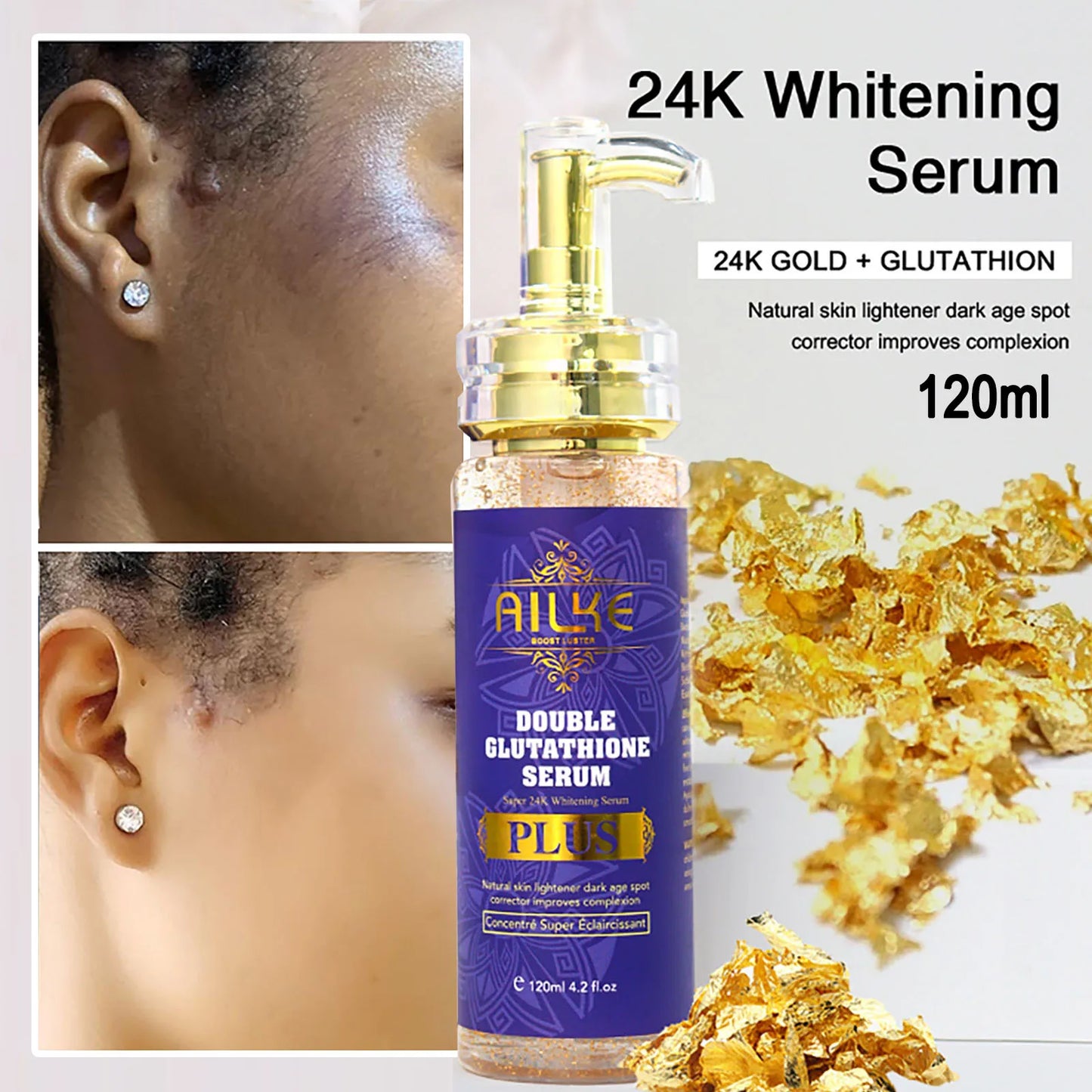 AILKE Glutathione Lighten Serum & Hydration.