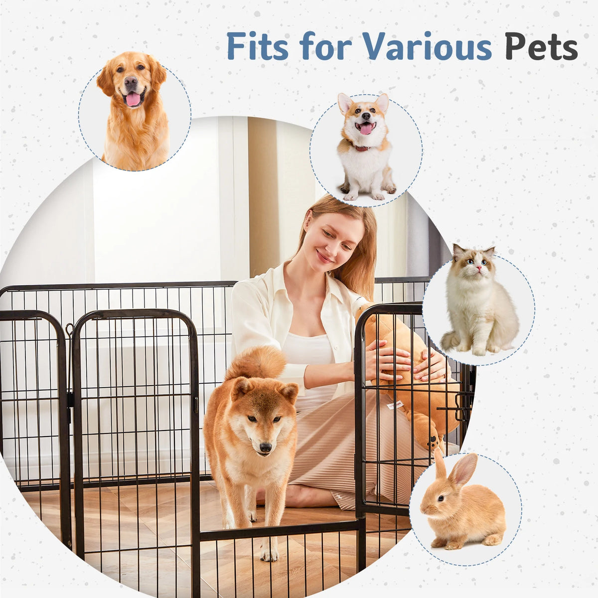 Outdoor JHK 16 Panels Dog Playpen For  Pets.