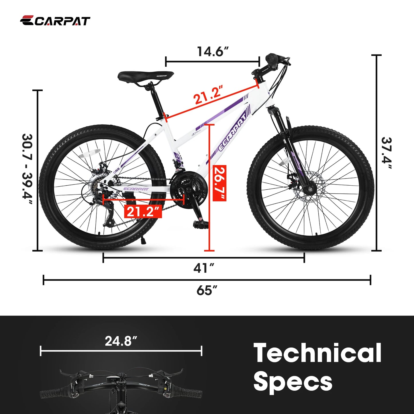Carpat Mountain Bike 24 - 26 Inch Wheels For Girls.