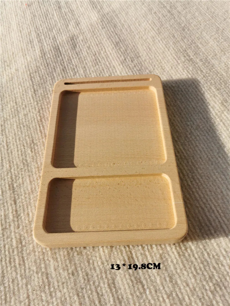 Montessori Toys Wooden Learning Tablet with Chalks Divided Trays.