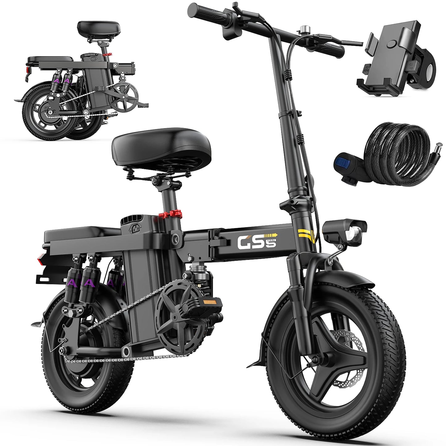 UPlee Folding Electric Bike,35 Miles Max Range For Adults.