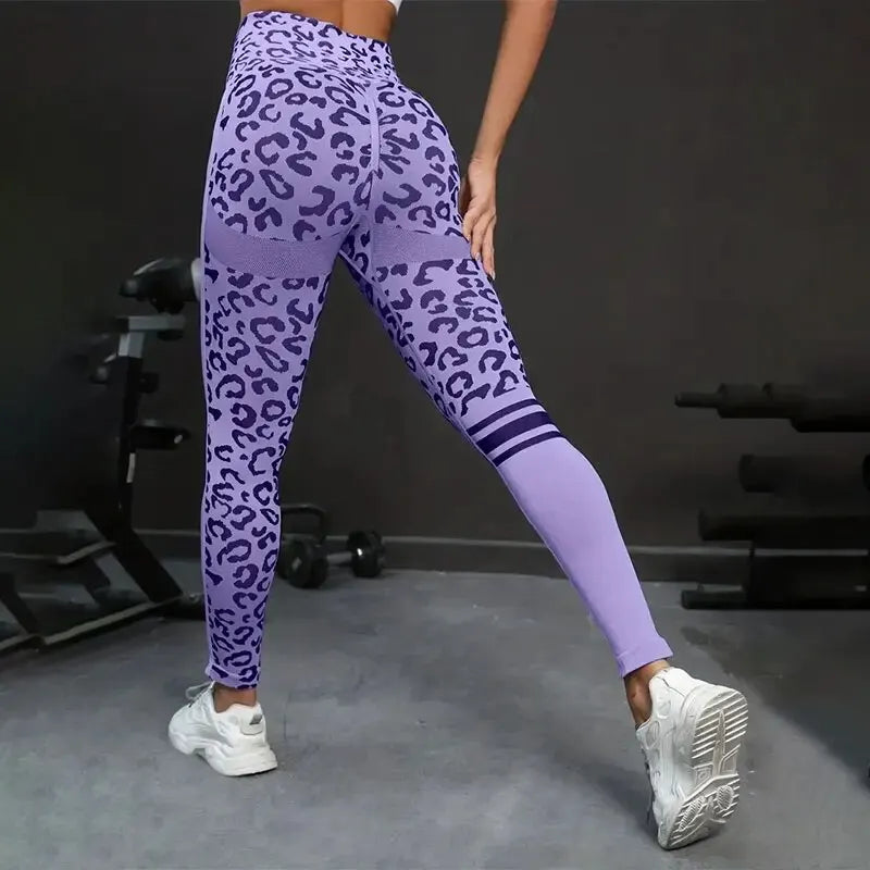 Leopard Print  Quick Drying Fitness Pants For Women.