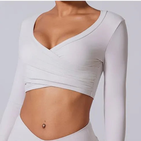 Sports Long-Sleeved  Crop Top For Women.