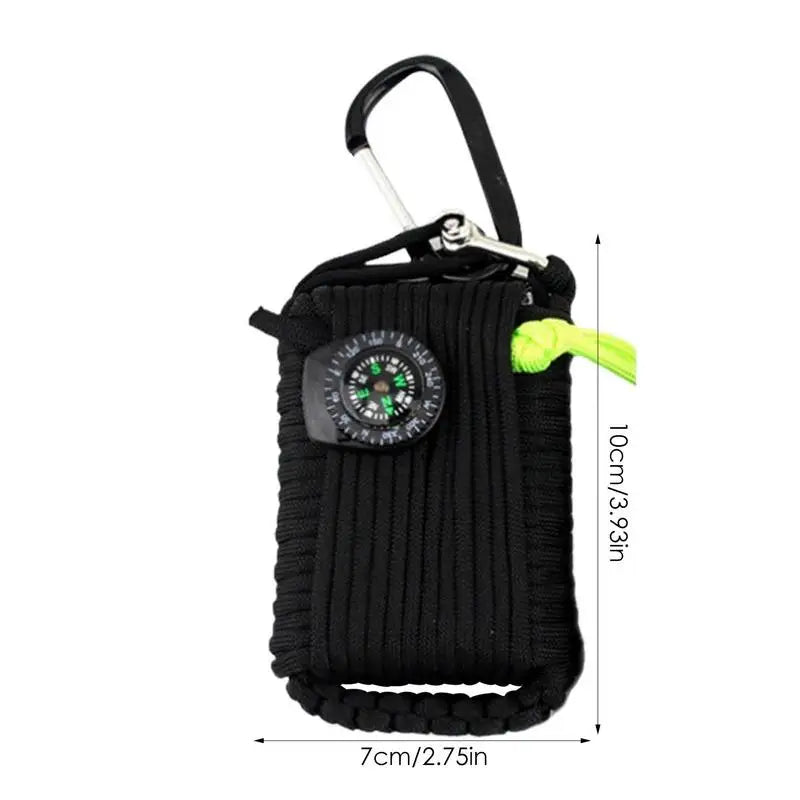 Bag Includes Line Saw, Paracord Pin, Return Pin, Whistle ,Flashlight and Hiking Buckle Storage Bag.