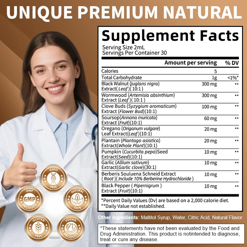 Organic Black Walnut Drop with Wormwood Clove