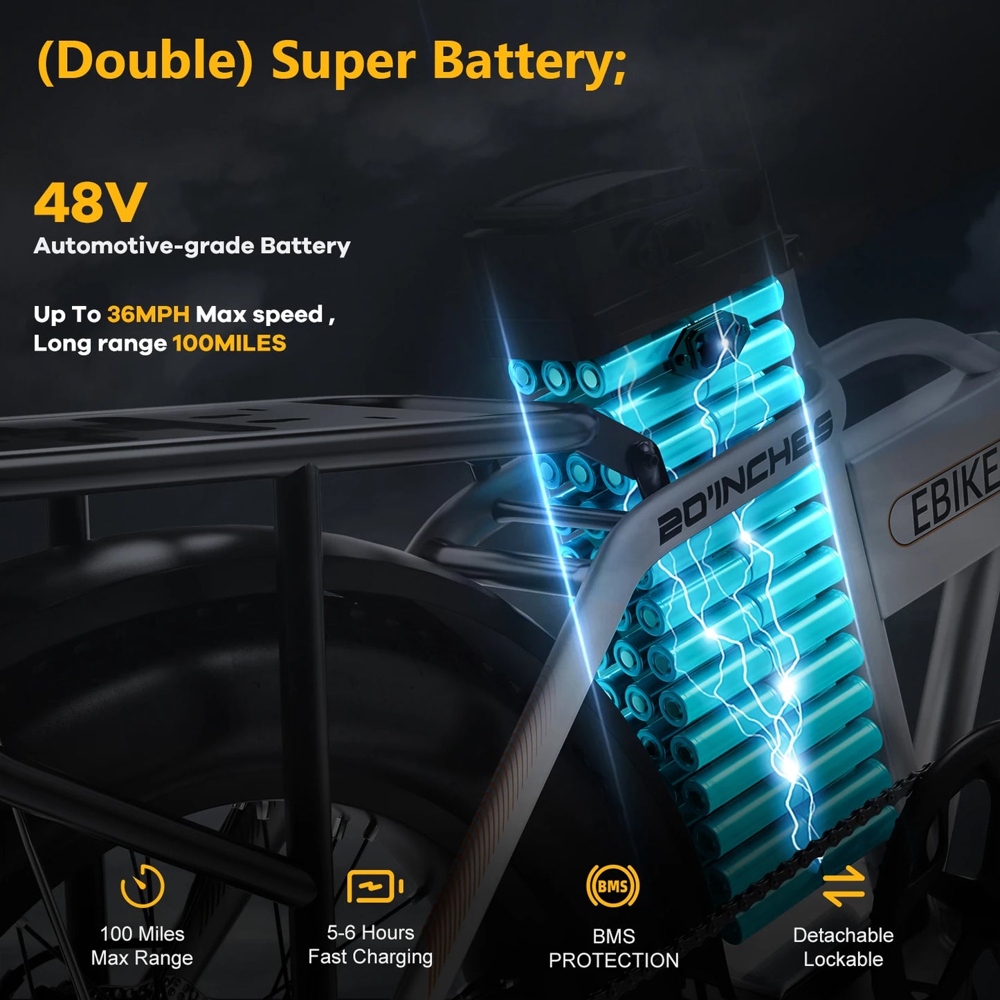 CYBERVELO 1000W Ebike For Adults With Removable Battery & 80 Miles Max Range.