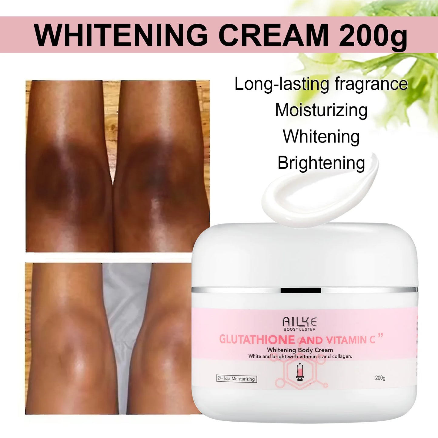 AILKE Brightening Skin Care Set, With Vitamin C, Glutathione, Reduce Spots & Moisturizes Skin.
