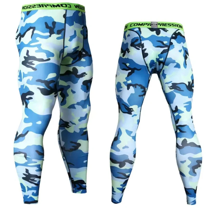 Men Camouflage Running Jogging Tights.
