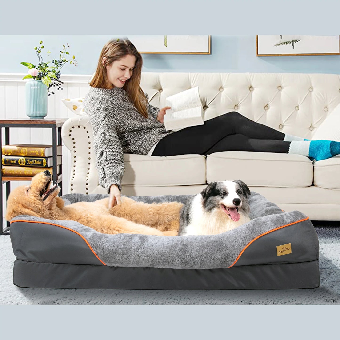BINGOPAW Soft Removable Washable Cover & Bed  For Large Dogs.