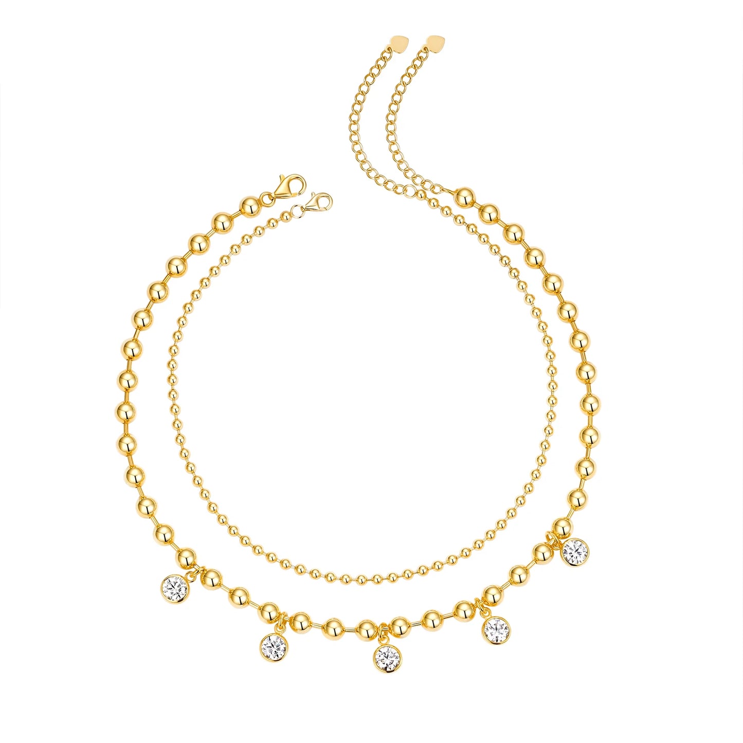 JIUZUAN Moissanite Layered Necklace 