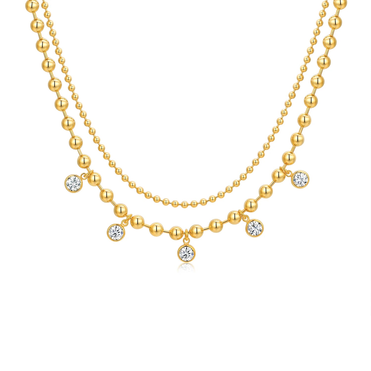 JIUZUAN Moissanite Layered Necklace 