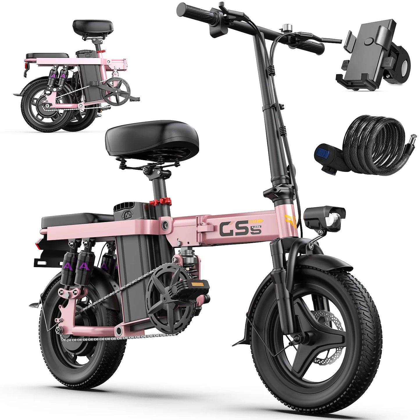 UPlee Folding Electric Bike,35 Miles Max Range For Adults.