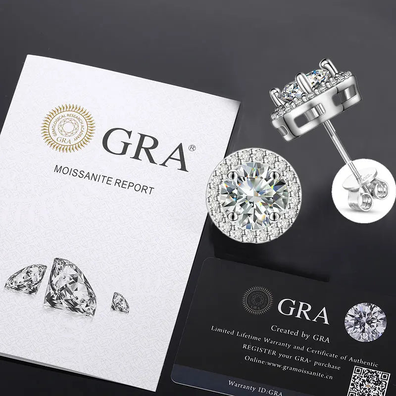 TUHE Unisex VVS1 Moissanite Women Earrings.