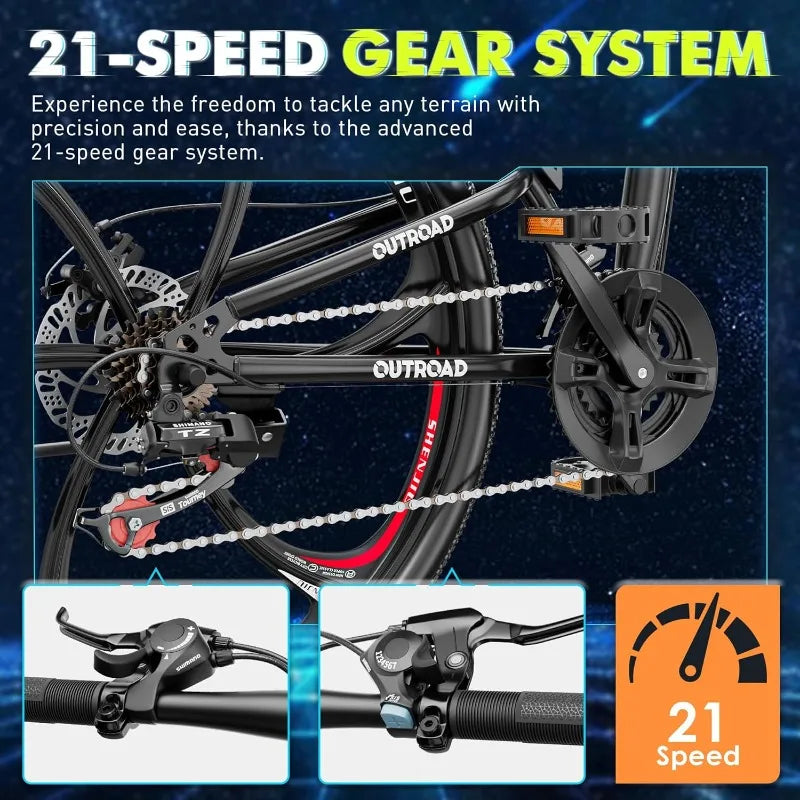 OUTROAD  26 Inch Folding Mountain Bike.