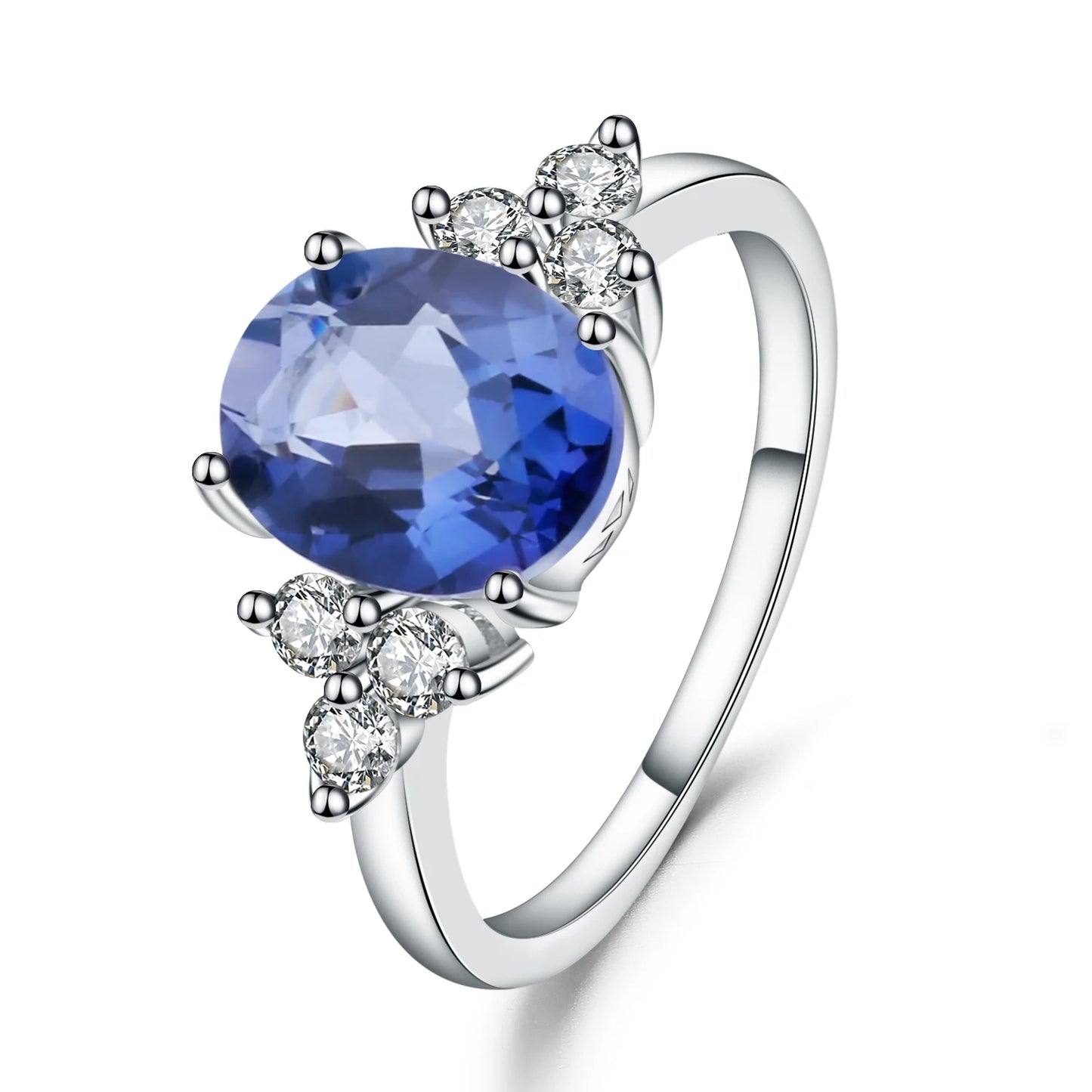 GEM'S BALLET Classic Oval 2.60Ct Natural Citrine Rings For Women .