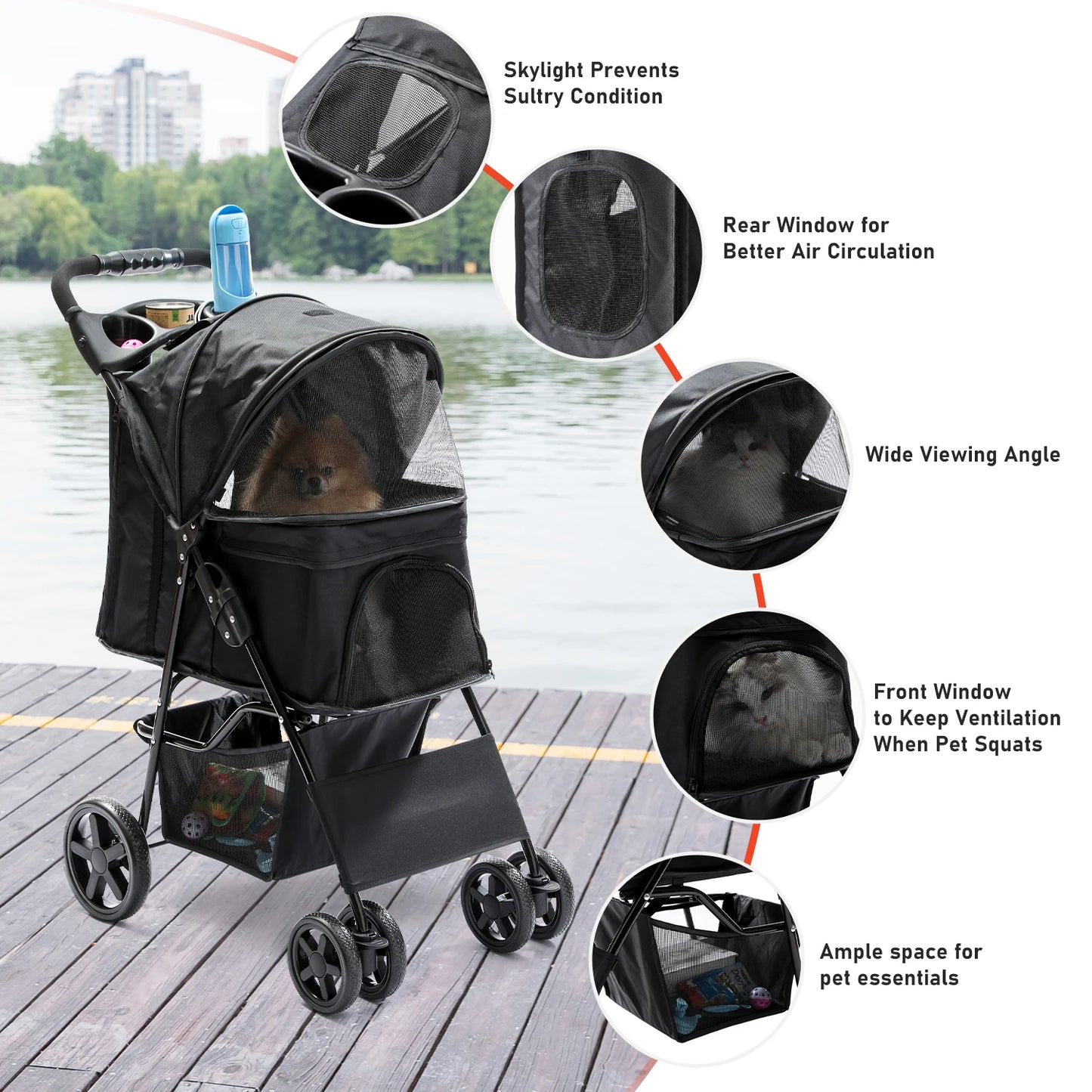 Foldable Pet Stroller .