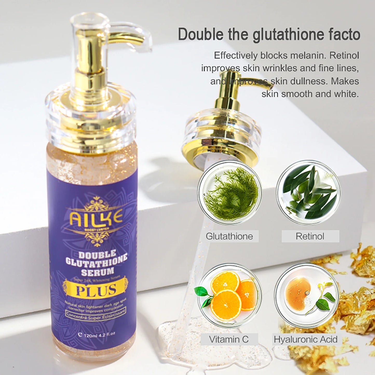 AILKE Glutathione Lighten Serum & Hydration.