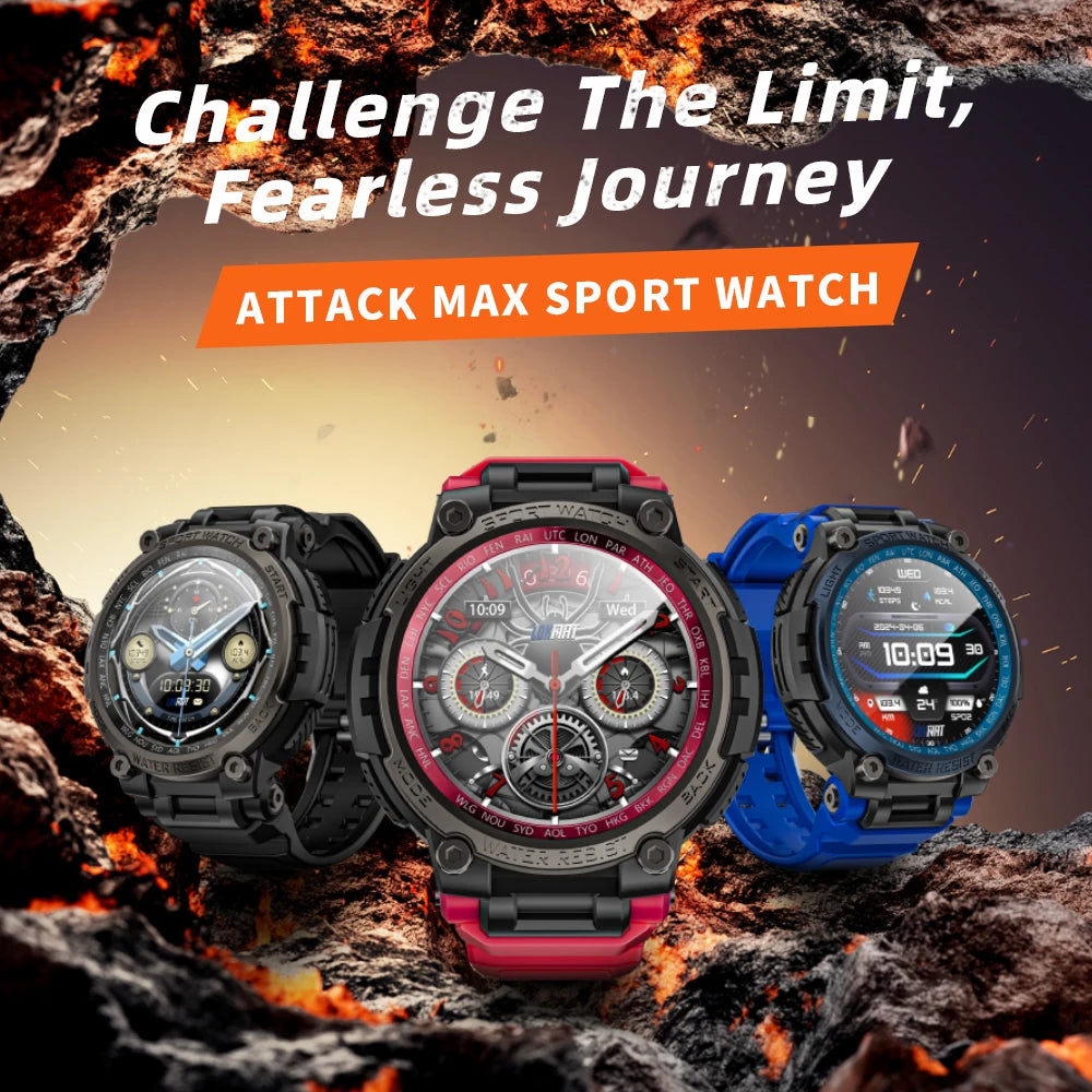 LOKMAT New ATTACK MAX Sport Rugged Smart Watch BT & Waterproof.