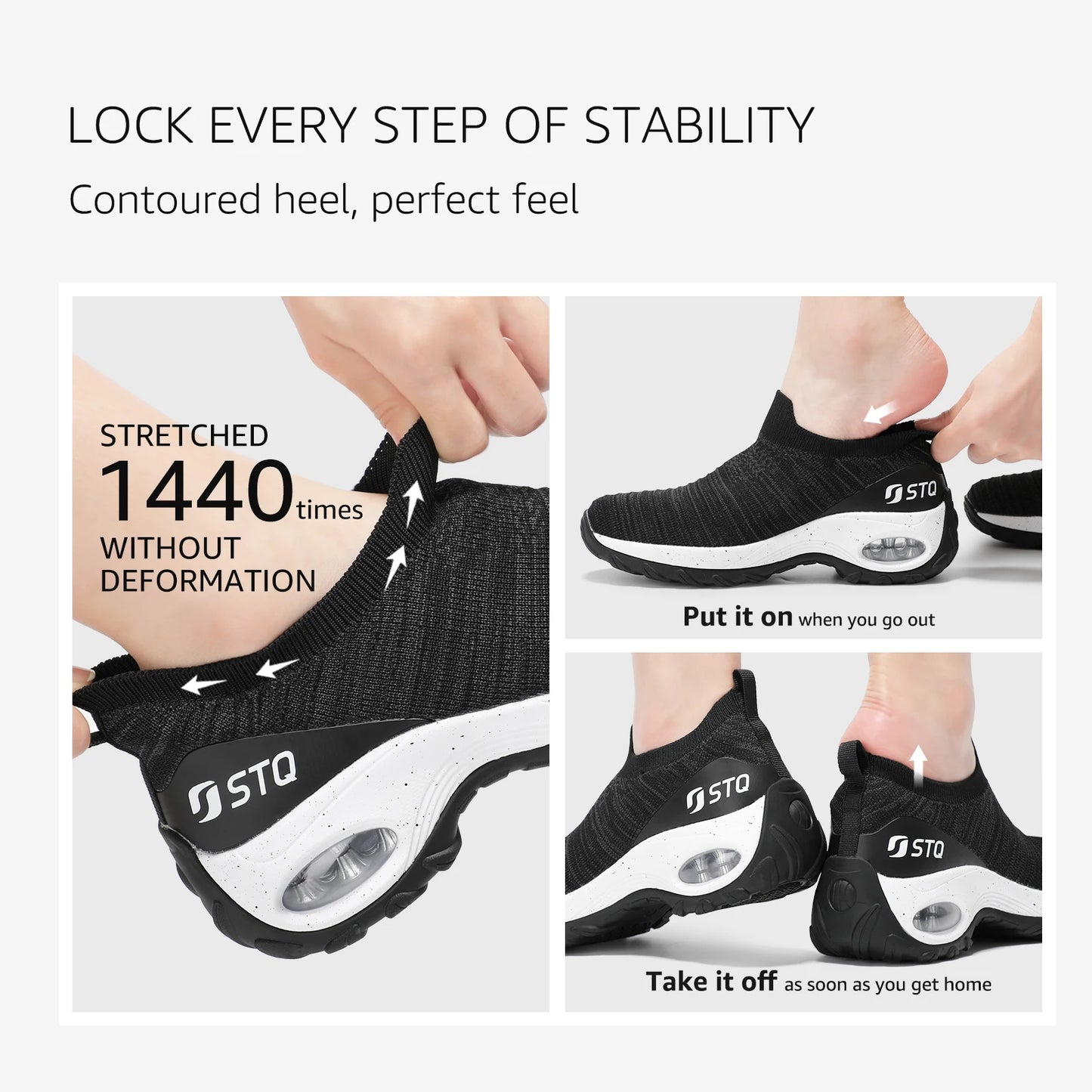 STQ Walking Shoes for Women with Arch Support .