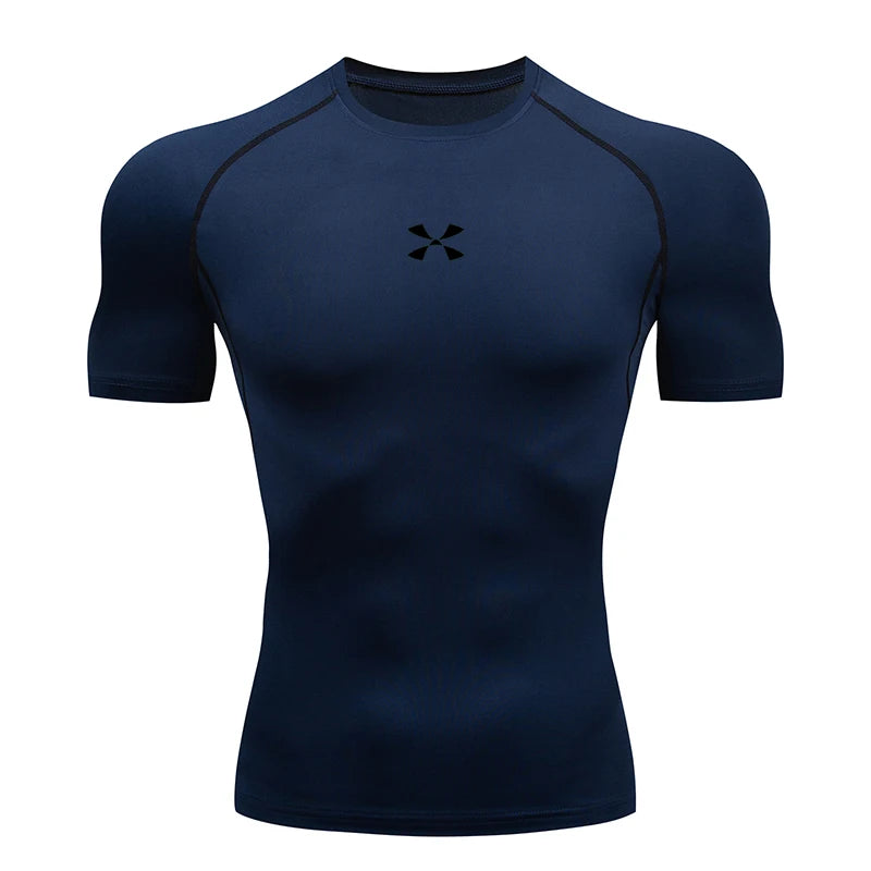 Men Athletic Compression Short Sleeve Running T Shirt.