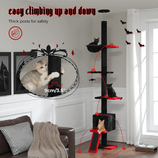 Gothic Cat Tree Floor to Ceiling, Tall Cat Tower.
