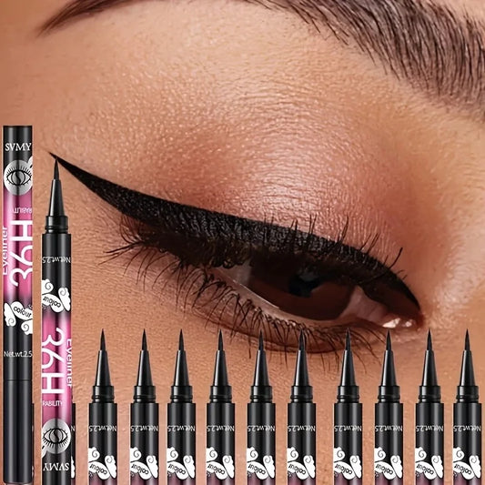 SVMY Long - lasting 12-pack of best-selling black liquid waterproof eyeliners.