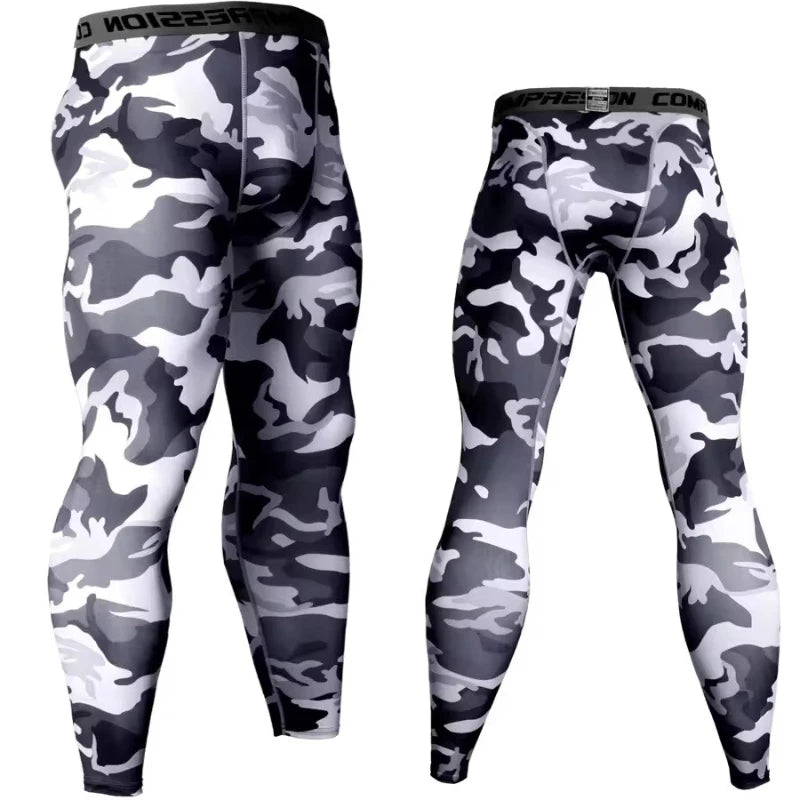 Men Camouflage Running Jogging Tights.