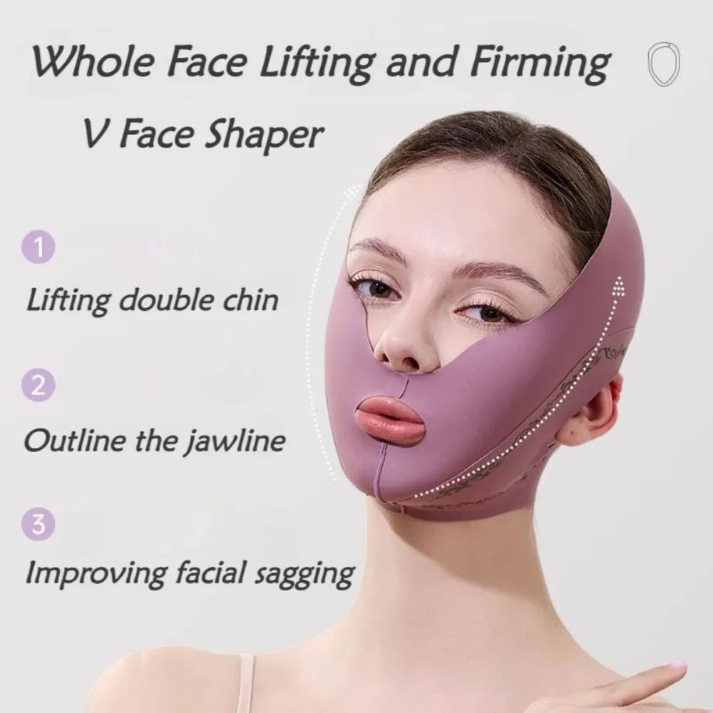 V Line Face Lifting Bandage For Double Chin Jawline & Cheek Support.