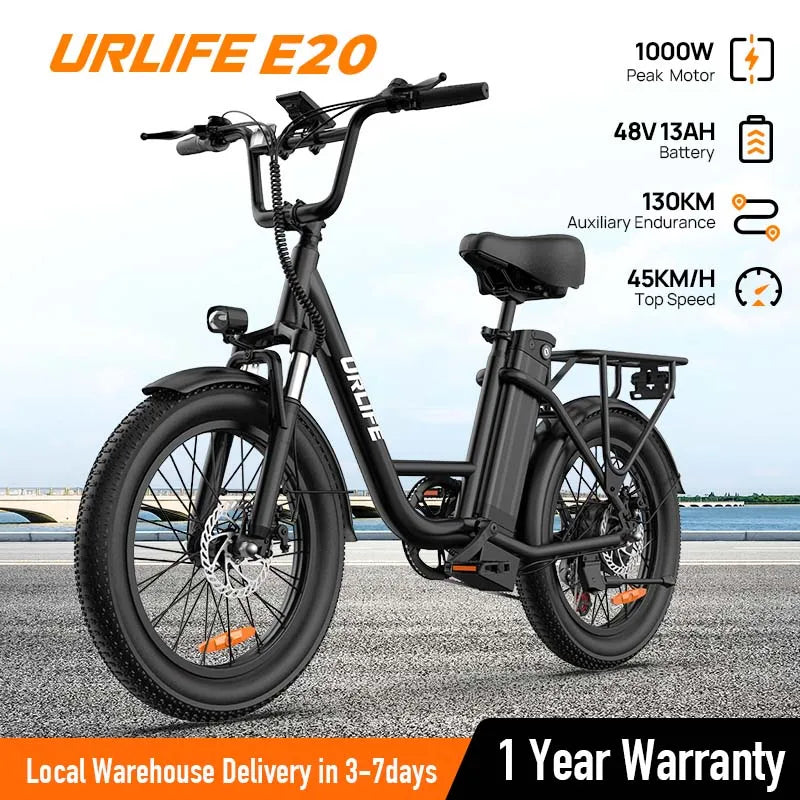 URLIFE 1000W E20 Electric Bike | With Dual Disc Brake
