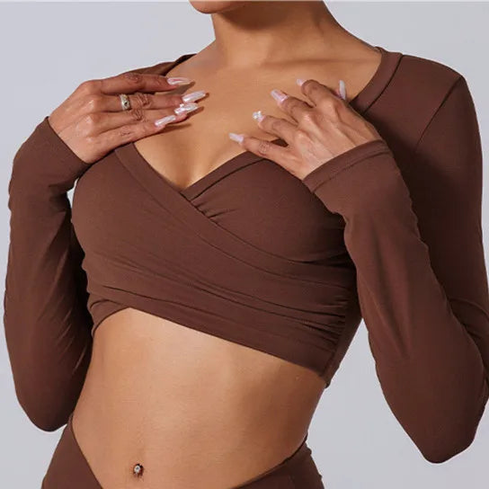 Sports Long-Sleeved  Crop Top For Women.
