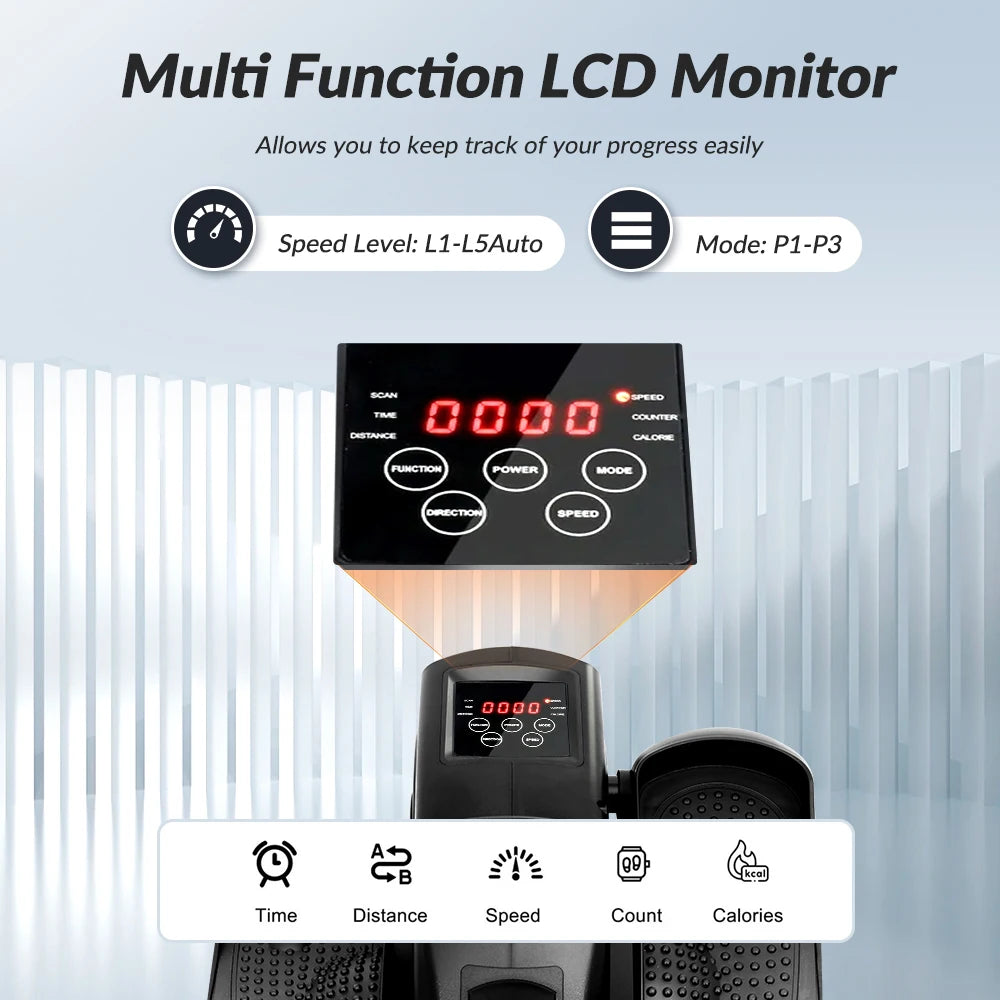 Under-Desk Elliptical Machine ,Portable With 15 Speeds Remote Control for Senior Adult