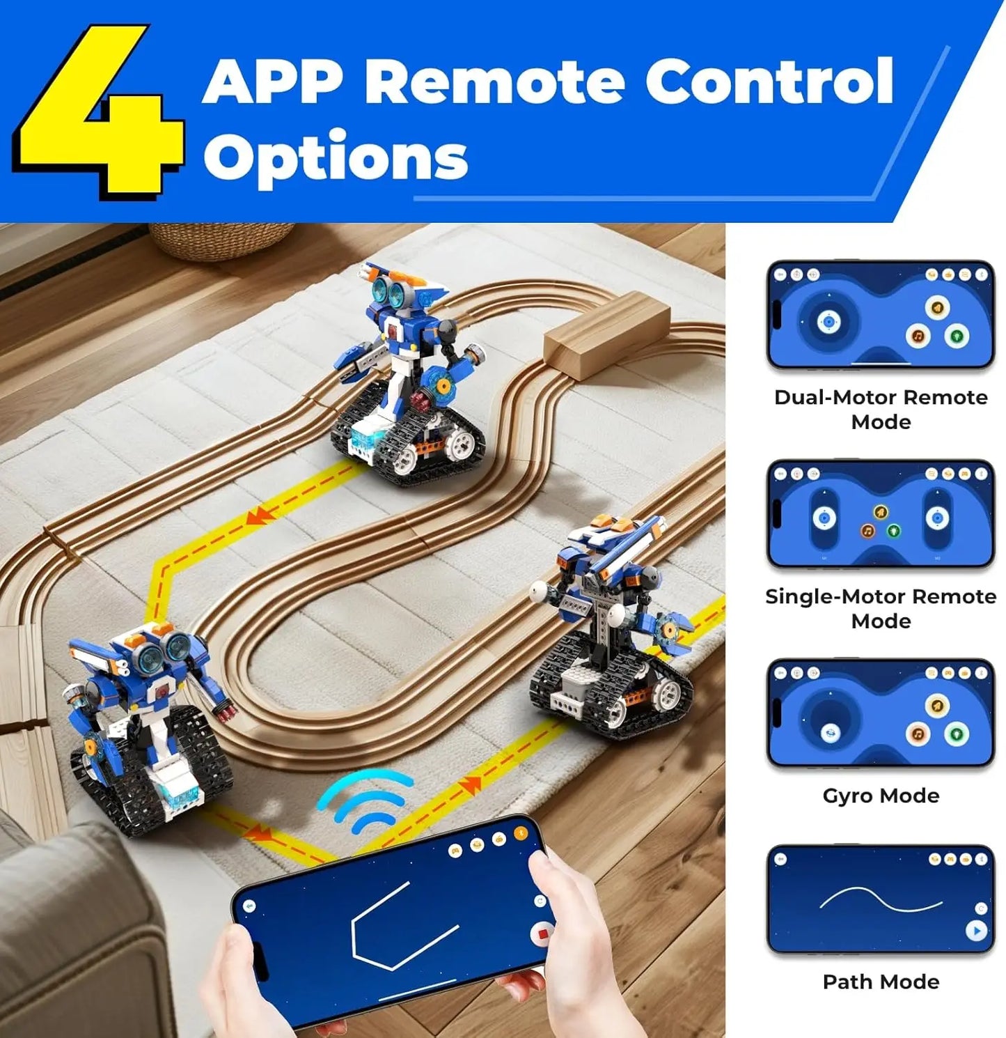 Apitor STEAM Robot Toy, 6-in-1 Robot Building Kit for Boys Age 8-12.