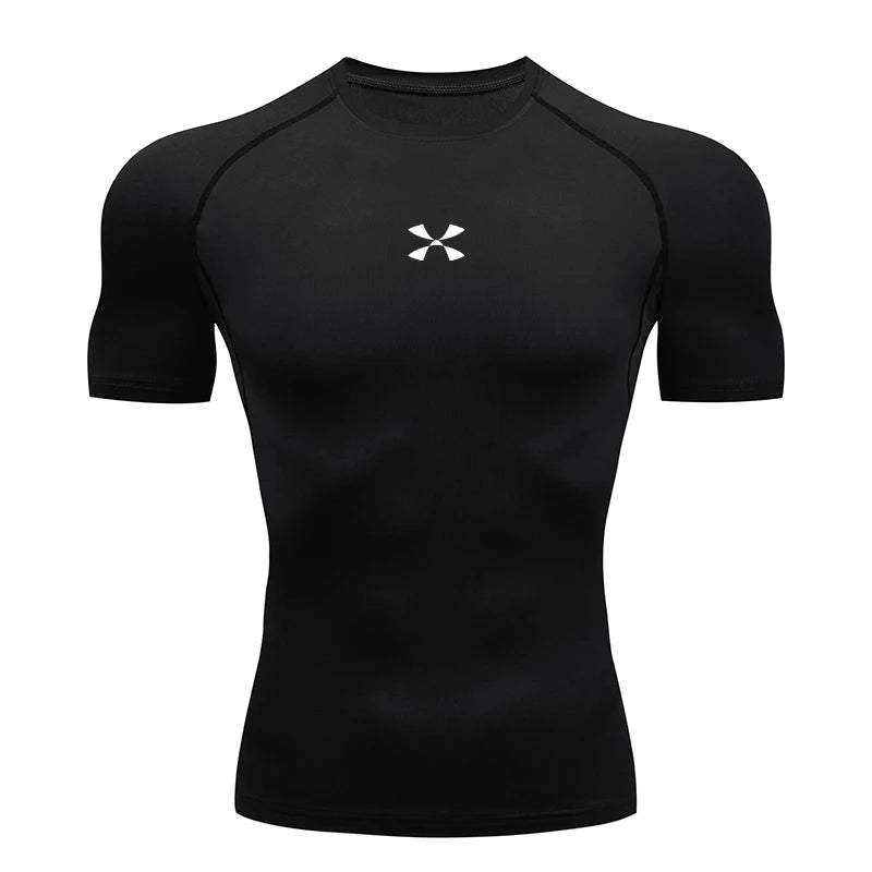 Men Athletic Compression Short Sleeve Running T Shirt.