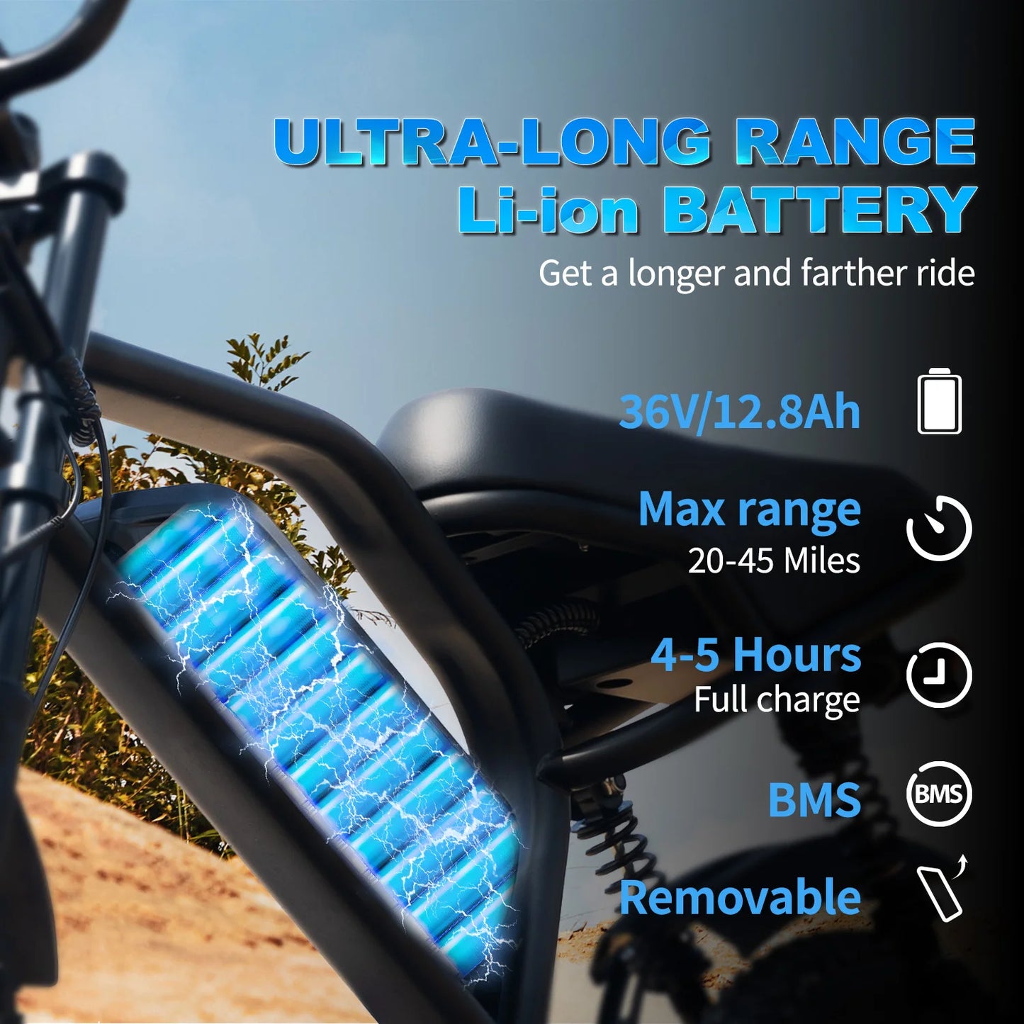 AVDL Mountain Electric Bike , 16" Fat Tire, Wider Seat & 800W Peak Motor.