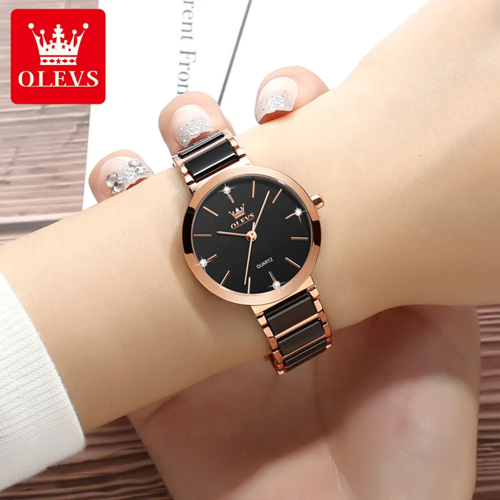 OLEVS watch for Women with ceramic watchstrap.