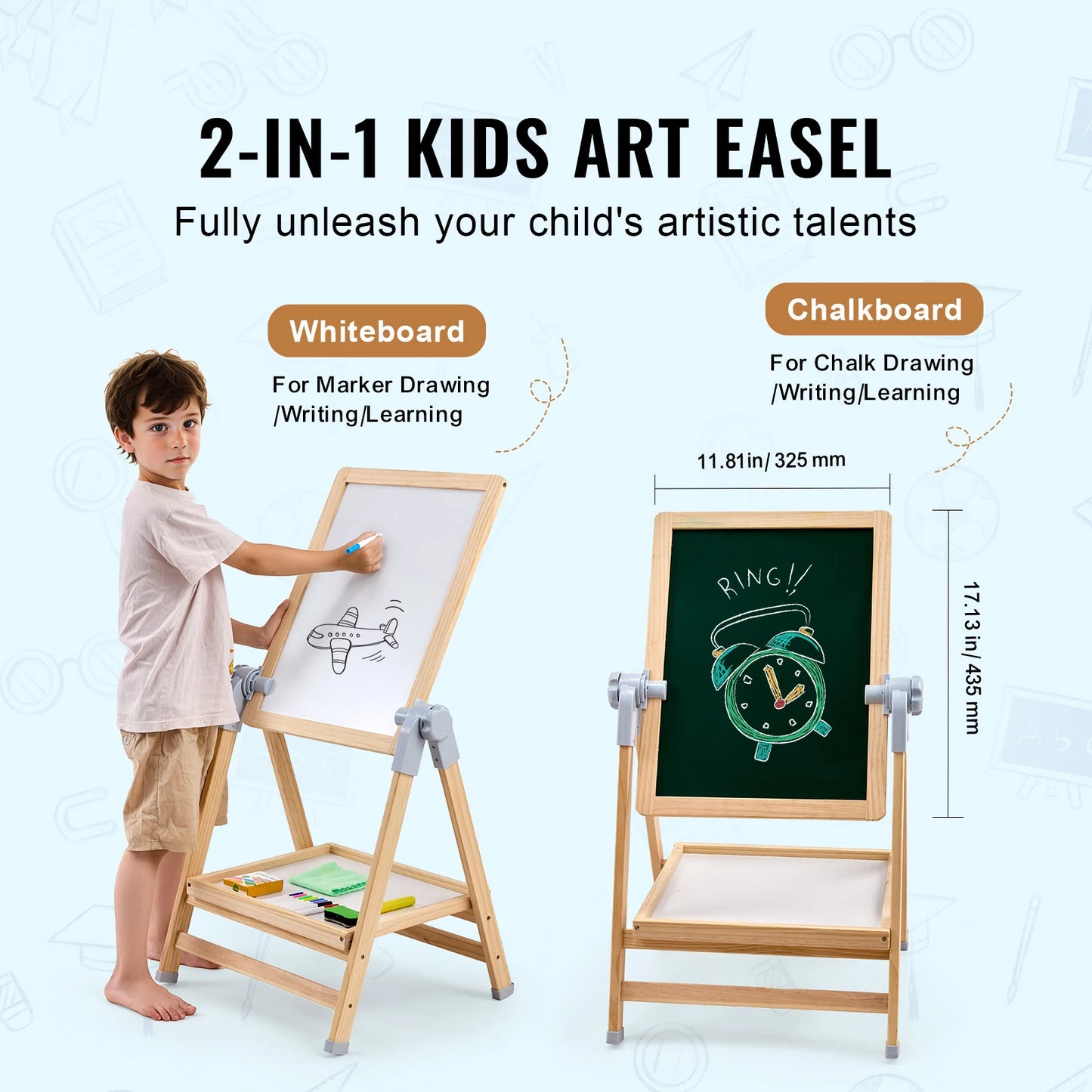 SucceBuy Standing Magnetic Drawing Board with Painting Accessories For  Children .
