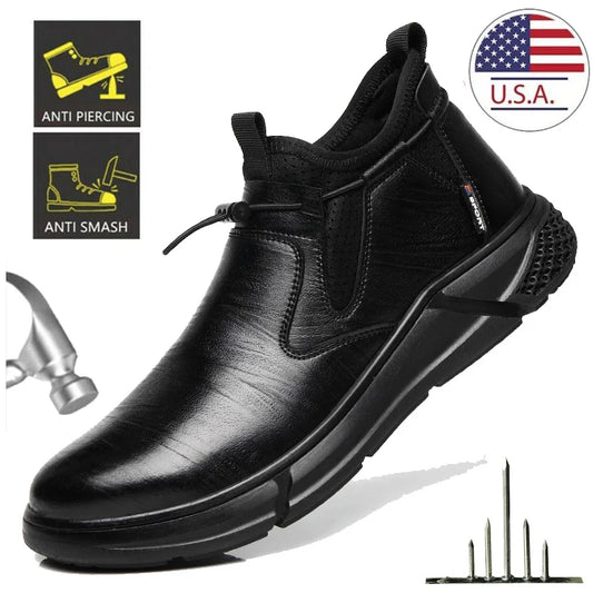 Waterproof Safety Shoes for Work With Steel Toe.