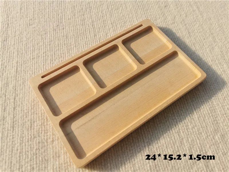 Montessori Toys Wooden Learning Tablet with Chalks Divided Trays.