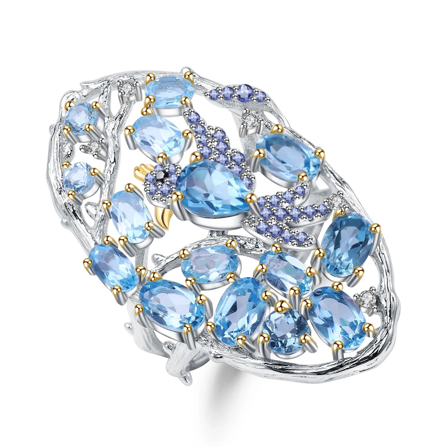 GEM'S BALLET 925 Sterling Silver Handmade  Ring for Women.