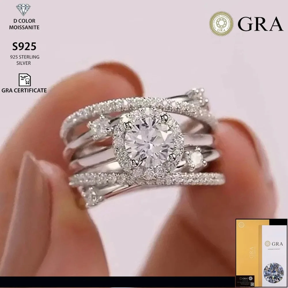 Fashion Multi Circle Wrap Moissanite Ring 