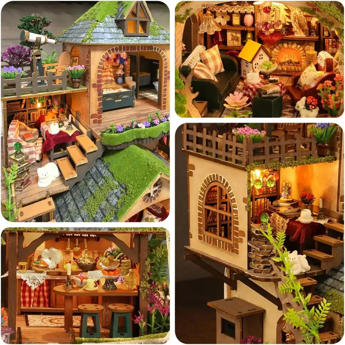 DIY Miniature House Kit for 14 + years showcasing a detailed and enchanting forest-themed design.
