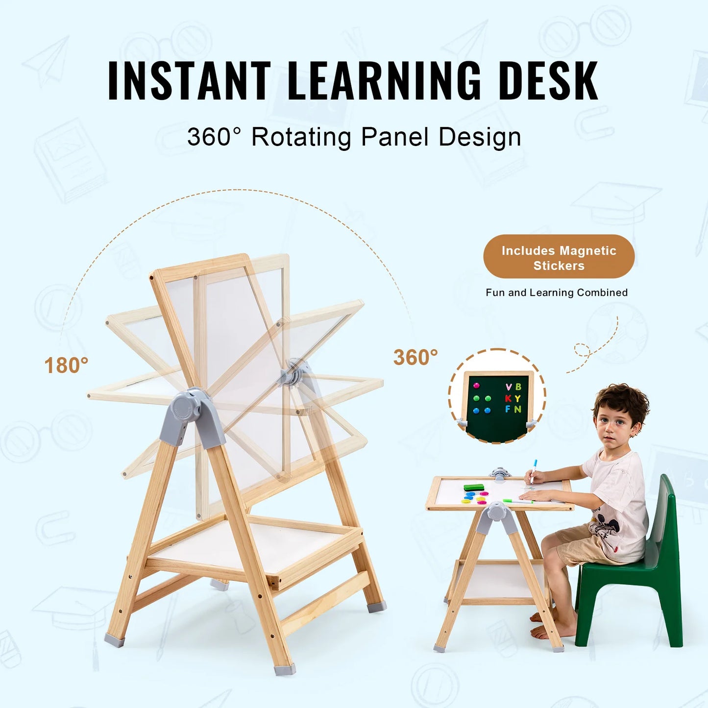 SucceBuy Standing Magnetic Drawing Board with Painting Accessories For  Children .