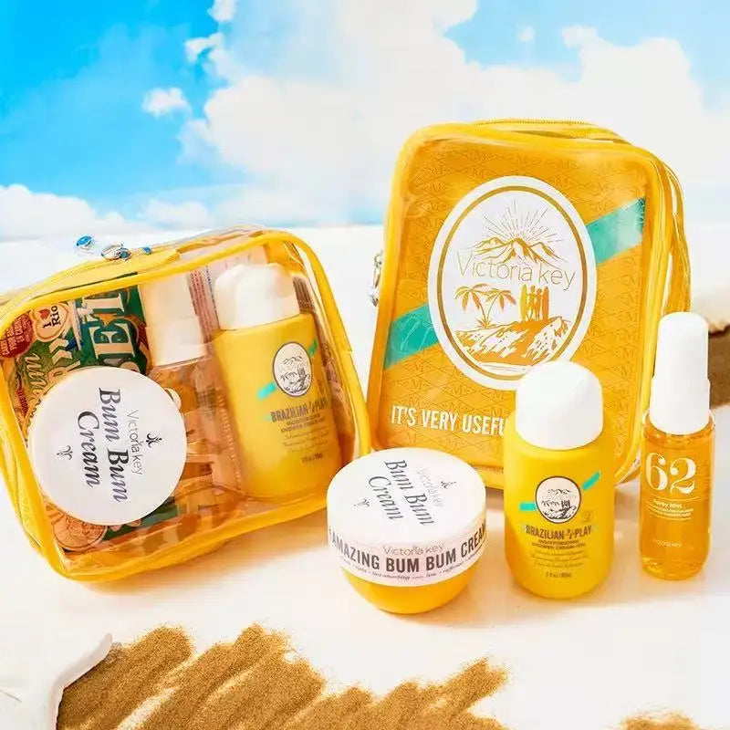 Sol De Janeiro Brazilian Bum Bum Cream & Shower Gel & Body Mist Travel Set.