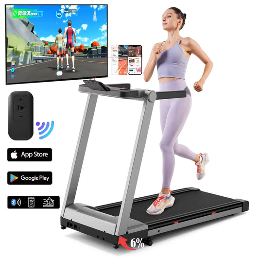 3.5HP Foldable Incline Home Treadmill With Handle Bar Holder